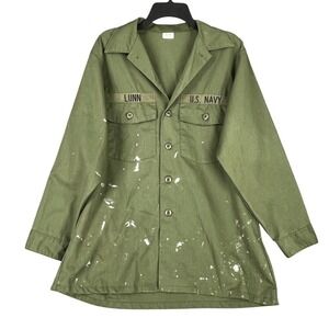 Vietnam Era US Navy‎ Shirt Mens 16.5x32 Vintage Utility Militarycore Workwear